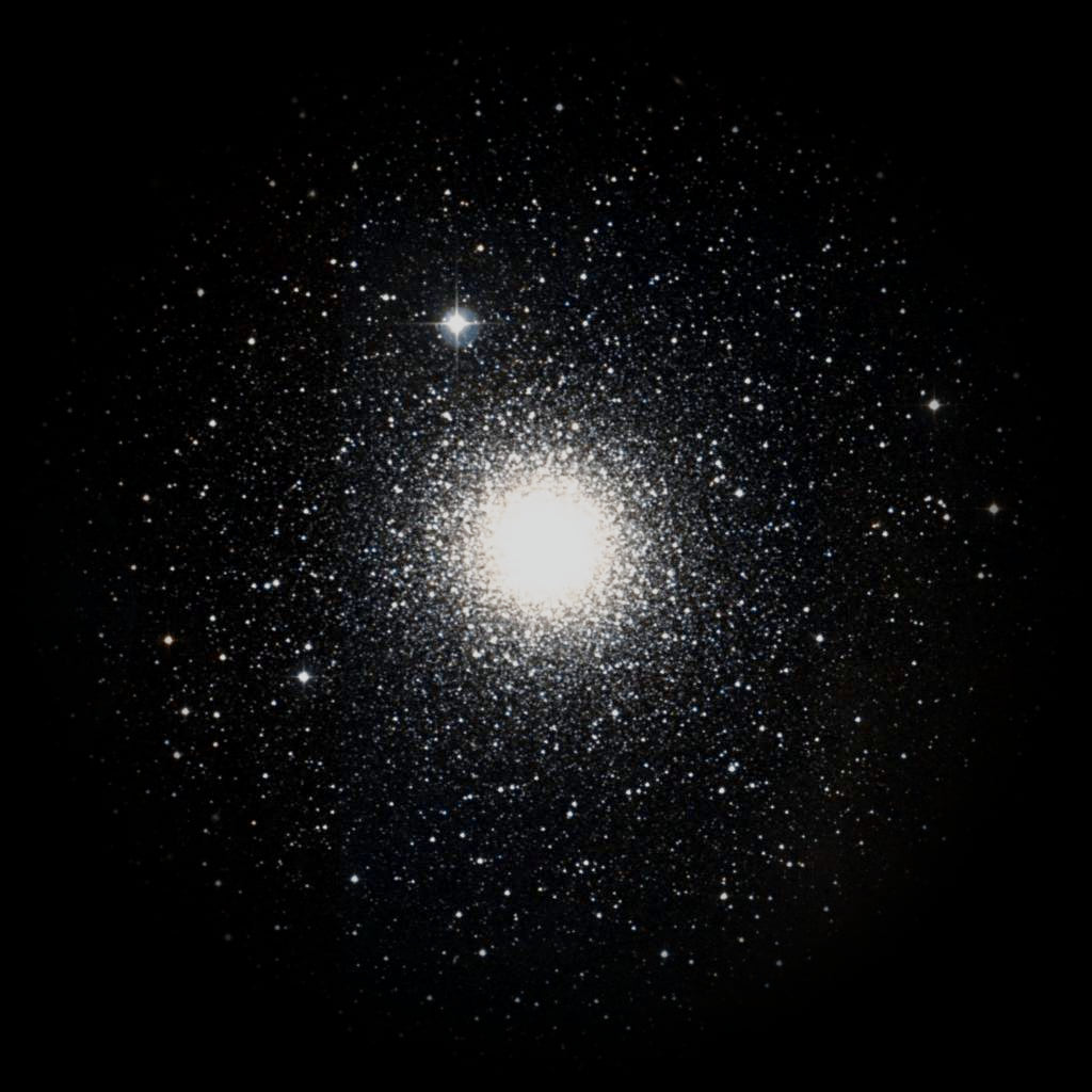 Survey photograph of Pegasus Cluster: 31′ of sky, north up and east to the left, with the stars around it taken out