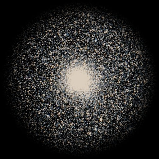 Survey photograph of M 28: 19′ of sky, north up and east to the left, with the stars around it taken out