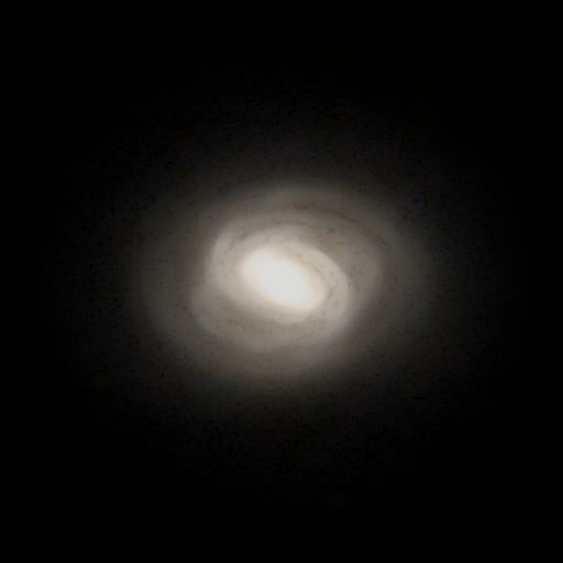 Survey photograph of M 58: 10′ of sky, north up and east to the left, with the stars around it taken out