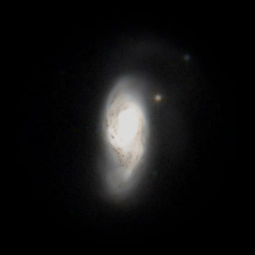 Survey photograph of Leo Triplet: 15′ of sky, north up and east to the left, with the stars around it taken out