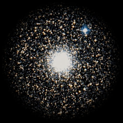 Survey photograph of M 69: 14′ of sky, north up and east to the left, with the stars around it taken out
