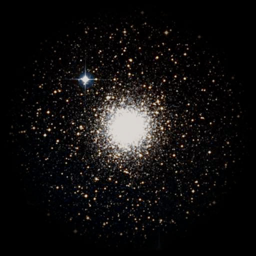 Survey photograph of M 80: 17′ of sky, north up and east to the left, with the stars around it taken out