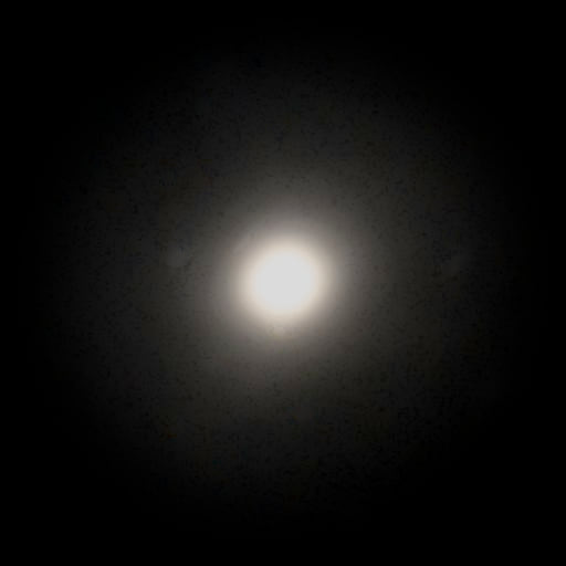 Survey photograph of M 89: 8.7′ of sky, north up and east to the left, with the stars around it taken out